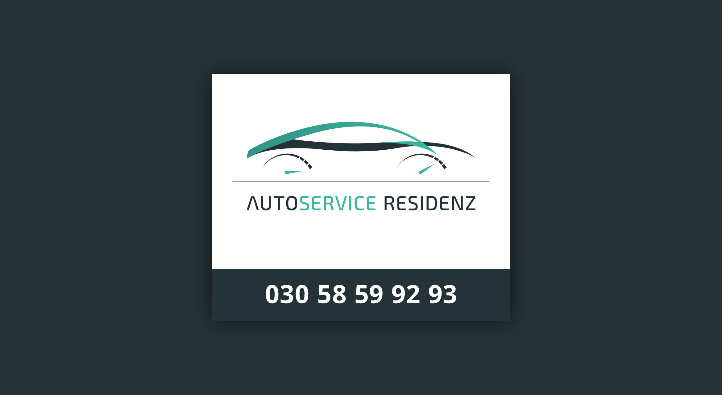 Leuchtkasten-Beschriftung mit Logo und Telefonnummer– Autoservice Residenz