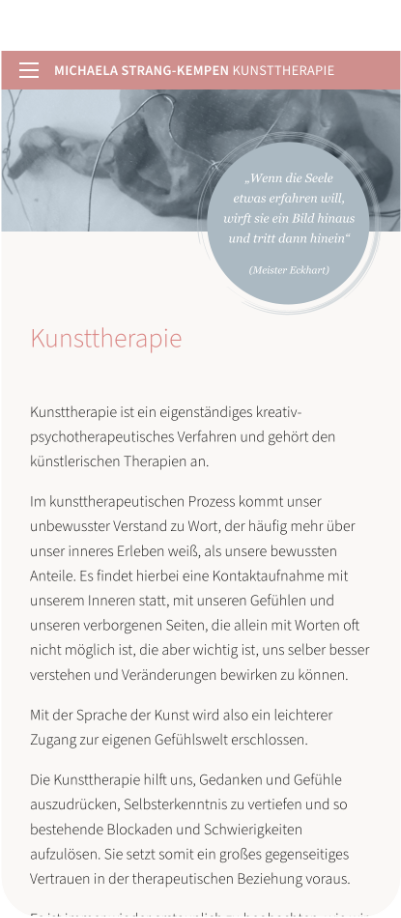 Webseite MSK-Kunsttherapie auf dem Smartphone 3
